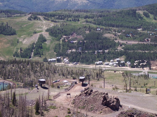 Top of Giant Steps and the Dunes lift with proposed new terrain visible across the Highway
