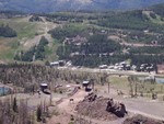Top of Giant Steps and the Dunes lift with proposed new terrain visible across the Highway