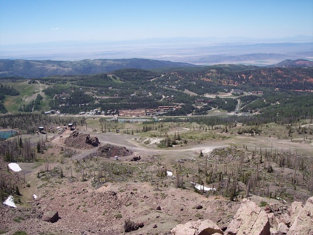 Wider Shot of the entire town and Dunes, Giant Steps, Roulette, and Blackfoot lifts