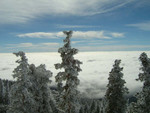 Clouds below the peak
